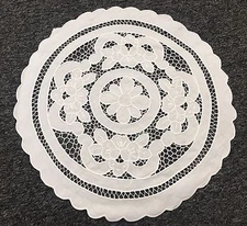 12 Pieces 14" 100% Cotton Doily Round Doilies White Wedding Party Plate Vase Mat