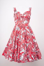 Vintage style,full circle,rock/roll dress,Doghouse Vintage.Red plantpot  20
