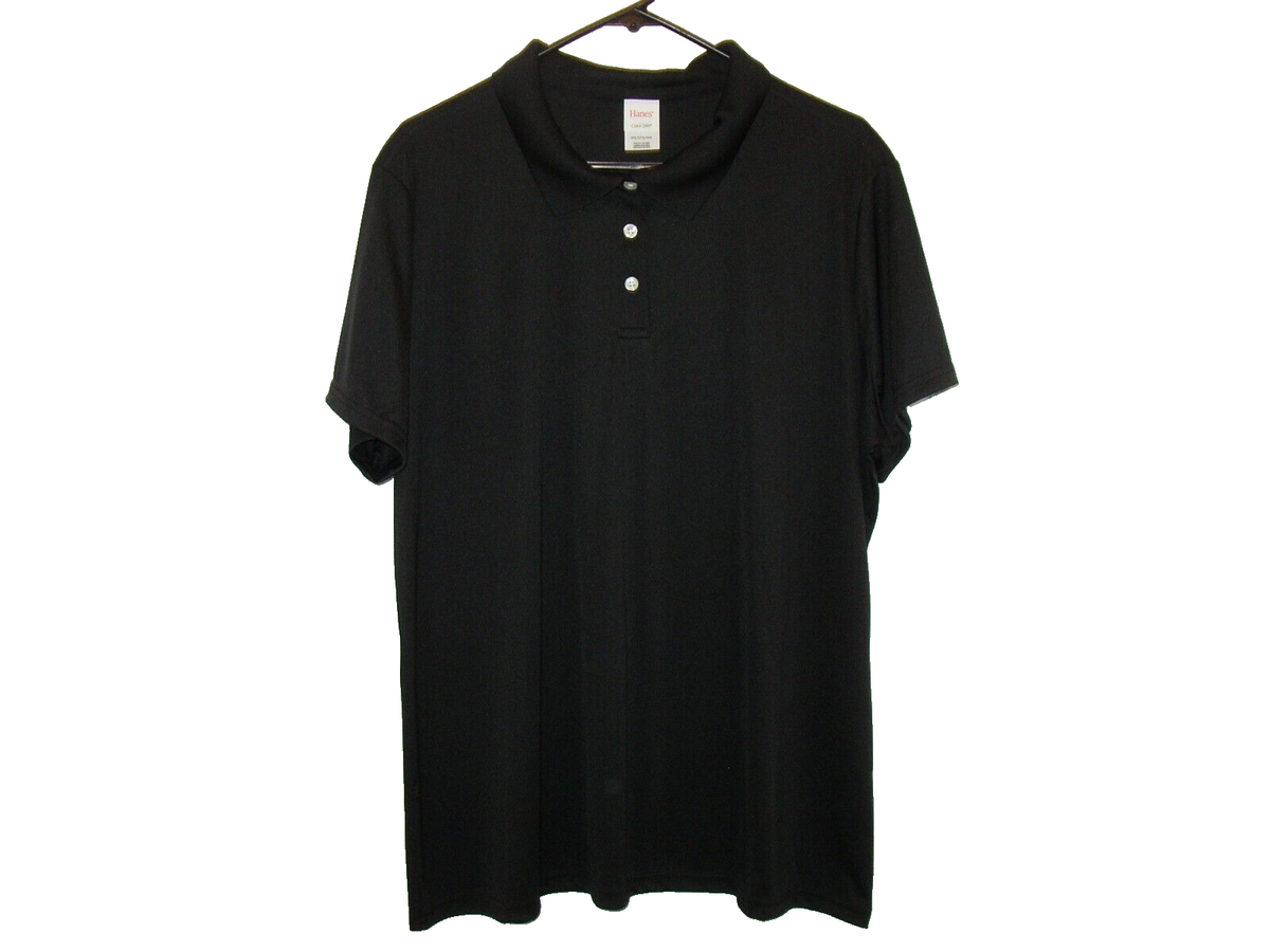 Hanes Women 3X Polo Short Sleeve FreshIQ Cool DRI Performance