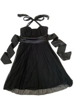 Little Black Dress, Size M, Halter tie, Sleeveless, Formal cocktail, Ribbon tie