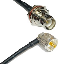 RFC240UF RP-TNC FEMALE BULKHEAD to UHF Male Angle RF Cable FAST-SHIP LOT