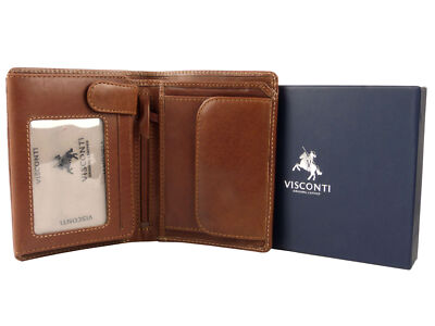 Mens Vicenza Italian Leather Wallet in Tan by Visconti Gift Boxed Sylish