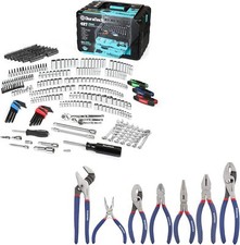 Duratech 497-piece Mechanics Tool Set Saemetric Sockets Workpro 7pc Pliers Set