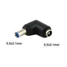 1x DC 5.5 x 2.1mm Female To 5.5 x 2.1mm Male Right Angle Power Adapter Connector