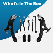 Front Lower Control Arms Sway Bars Tie Rods w/ Boots for Toyota Sienna 2011-2020