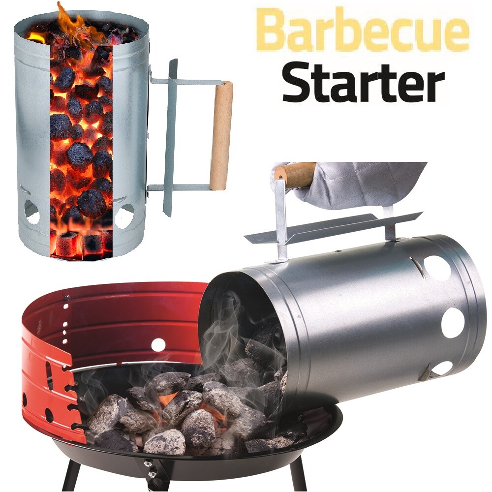 Barbecue Chimney Starter Quick Start BBQ Grill Charcoal Burner