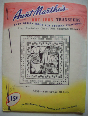 Gingham checks cross stitch  Aunt Martha transfer 3631
