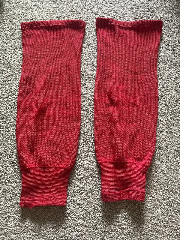 Ice Hockey Shin Guard Knit  Socks Size 24” - Red