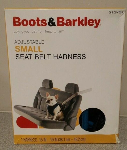 BOOTS & Barkley Adjustable Small Dog Seat Belt Harness 15 In19in for