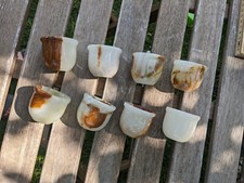 8 Stk. Onyx Schnapsgläser Becher Marmor Glas Stein Eier