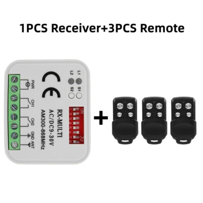 9-30V Receiver RX Multi-Frequency 300-868MHz Controller with 3 Remote Control