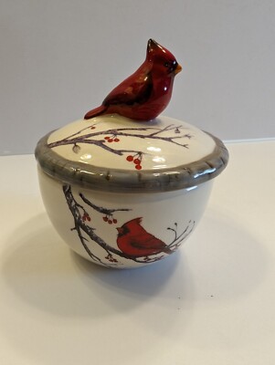 Bits & Pieces Ceramic Cardinal Trinket Keepsake Box