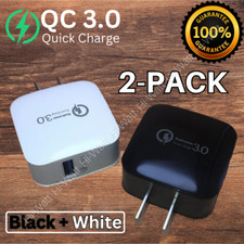 2-PACK 18W Fast Quick Charge QC 3.0 USB Charger Adapter For iPhone/Samsung/LG