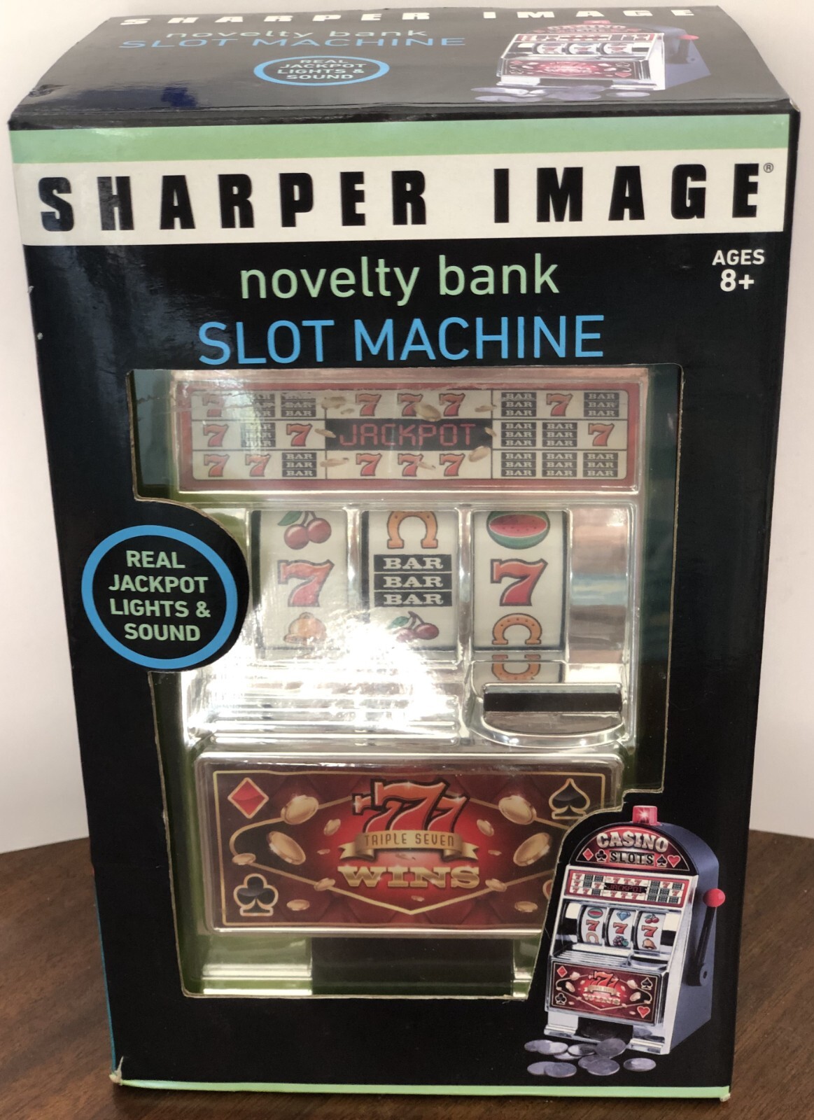Sharper Image Casino Slot Machine Novelty Coin Bank New