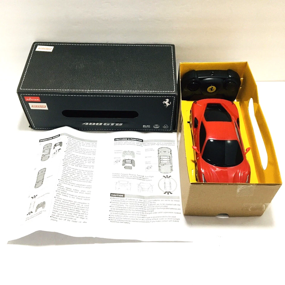 Ferrari 488 Remote Control Car 1:24 Electric Sport Racing Vehicle Bezgar Rastar - Image 4 of 4