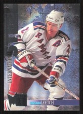 1995 Fleer Metal BRIAN LEETCH Hockey International Steel card NEW YORK RANGERS