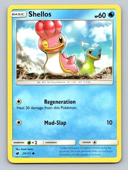 2017 Pokemon Card Crimson Invasion Shellos 29/111