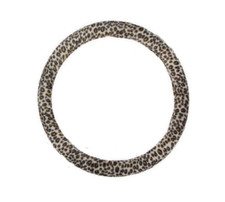 New Animal Print Soft Velour Steering Wheel Cover Cheetah Tan Brown