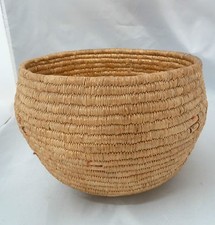 Native American Weave Basket Bowl Nice Design. Approx 8.5" W x 6" T. Brown Bowl
