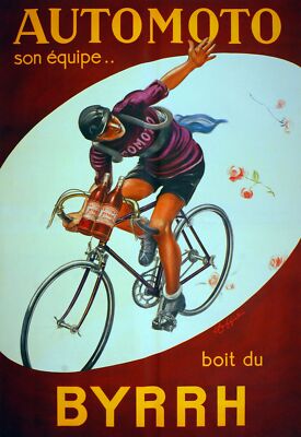 6502.Automoto son equipe Byrrh Advertisement Poster.Wall Art Decorative.