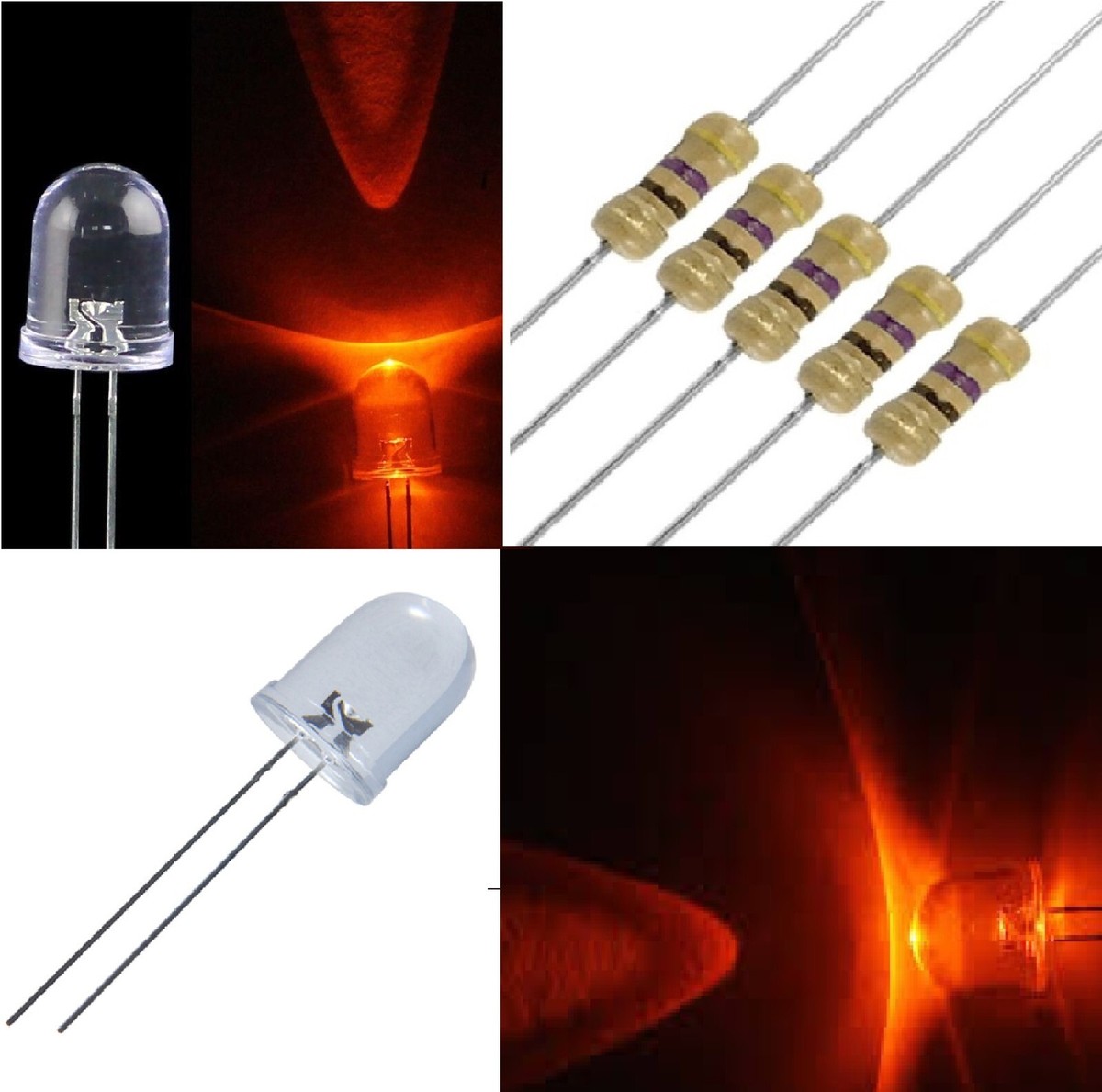 10 Diodi LED 10mm VERDE Alta Luminosità STG-TOP – Più Resistenze In Omaggio