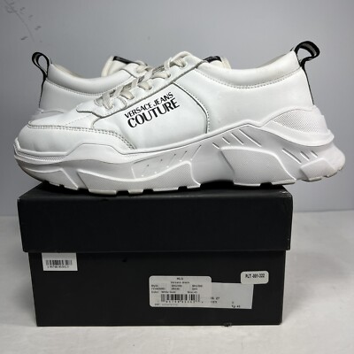 Versace Jeans Couture White Signature Classic Lace Up Stargaze Size 43/10US 72YA
