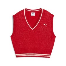 PUMA Premium Essentials VNeck Vest Womens Red Casual Athletic Outerwear 63217411