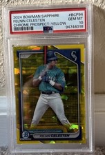 2024 Bowman Chrome Prospects Felnin Celesten Mariners 46/75 PSA 10