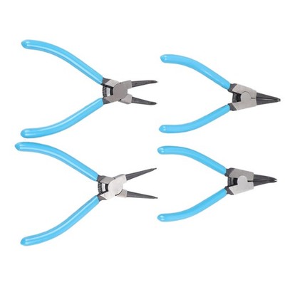 4PCS 6 Inch Snap Ring Pliers External Internal Straight Bent Jaw Tips Retaining