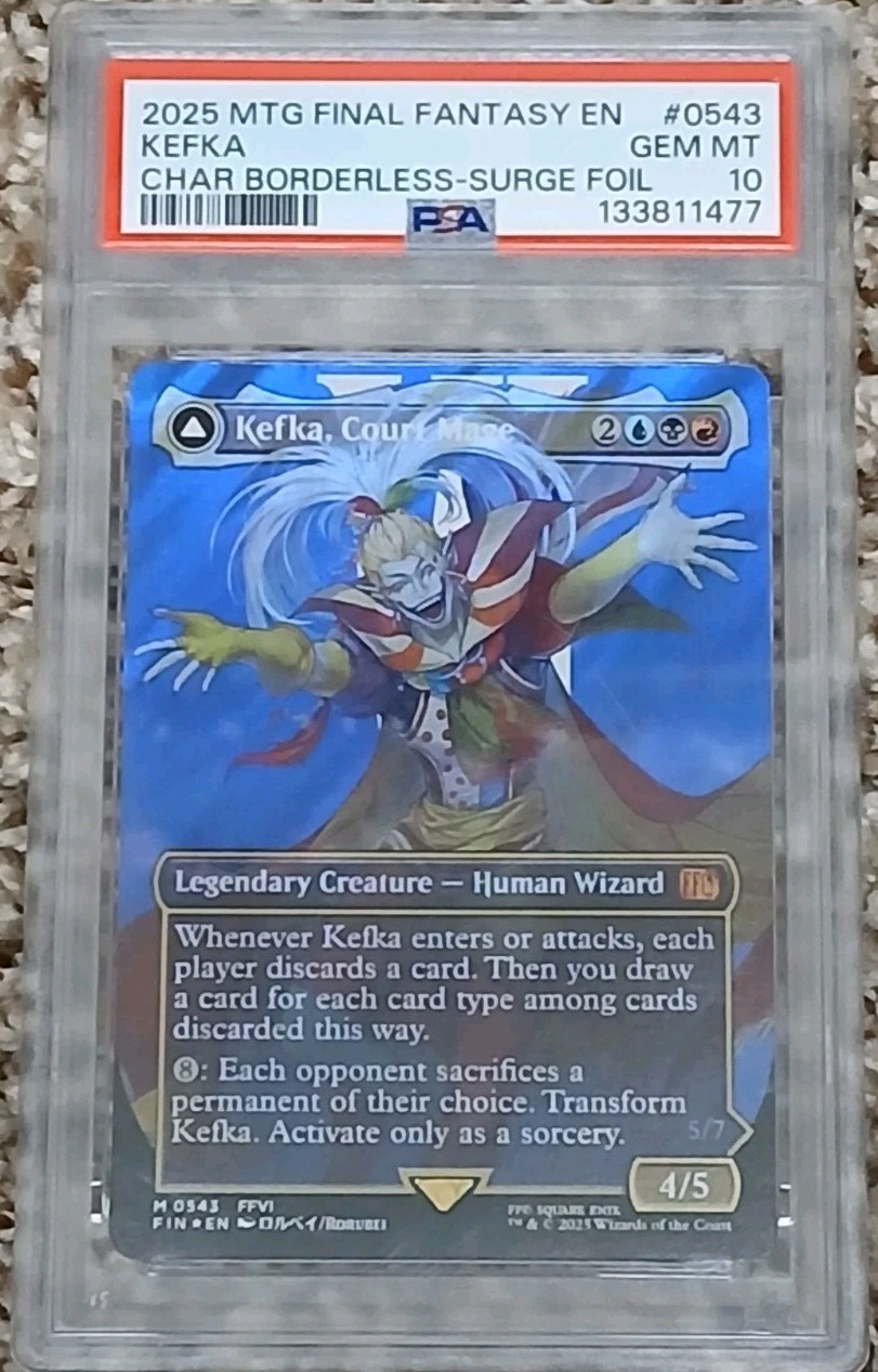 2025 Mtg Final Fantasy Kefka Char Borderless-Surge Foil Psa 10 *Small Scratch*