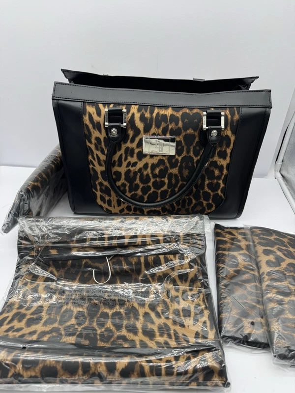 Lori Greiner leopard print travel organizer set