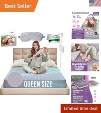 Elegant Gray Grounding Sheets Queen Size - Ultimate Sleep Experience with Silver