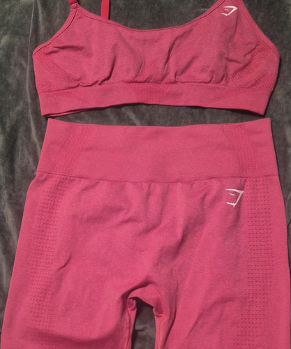 Gymshark Women's Pink Activewear Set Bra & Leggings Size L Athletic Outfit