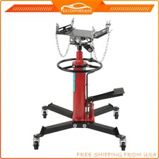 1660 Lbs 2 Stage Hoist Adjustable Hydraulic Transmission Jack 360 Swivel Lift