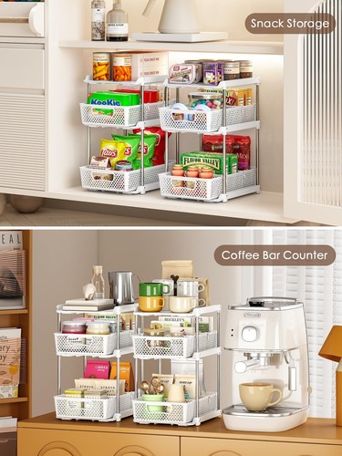 2Pcs 3 Tier Bathroom Organizers and Storage, UPGRADE WIDER BOLDER, Pull Out U... - Picture 5 of 8