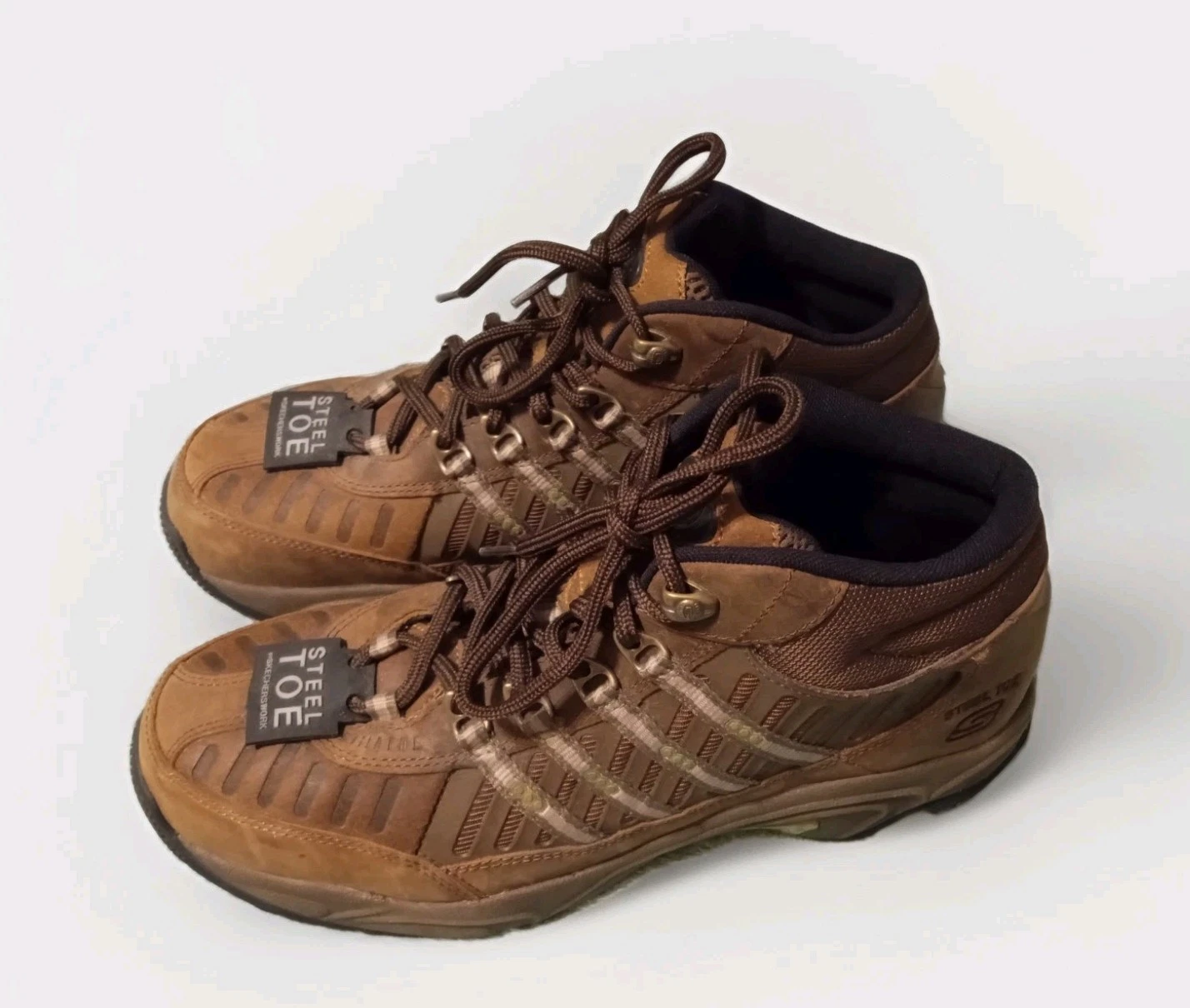 NEW Skechers Men's Gtech Work Hiking Boots Leather Brown Size 10.5 Model SN76644
