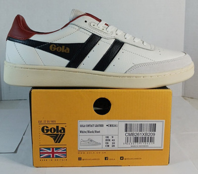 Gola Contact Leather White Sneakers Casual Shoes Mens 10 US