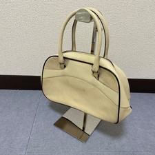 Prada Bowling Handbag White Leather