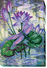 Bead Embroidery Kit "Among Water-lilies" Stitching Handmade Beadwork