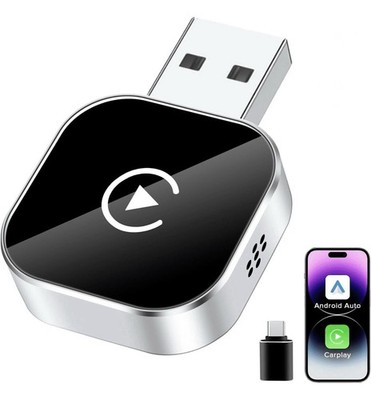 2-in-1 Wireless CarPlay & Android Auto USB Mini Adapter, Bluetooth & Wi Fi