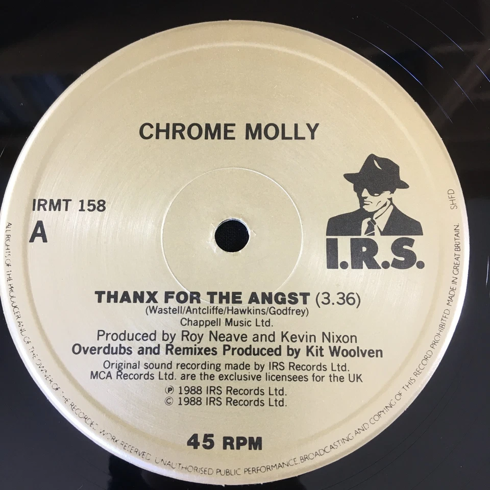 CHROME MOLLY 'THANX FOR THE ANGST' 12'' VINYL IRS RECORDS IRMT158 1988 UK FIRST - Image 3 of 4