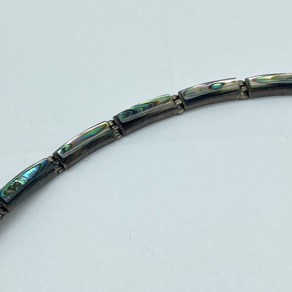 Sterling Silver Abalone Shell Rectangular 15.5" N… - image 4