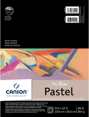 Mi-Teintes Pastels Paper Pad 9''X12'', Assorted Colors 24 Sheets