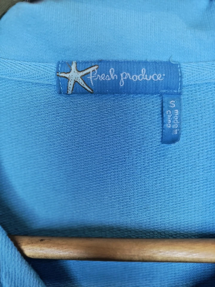 Cárdigan relajado con botones de algodón azul claro S de verano FRESH PRODUCT para mujer Foto 3 de 4