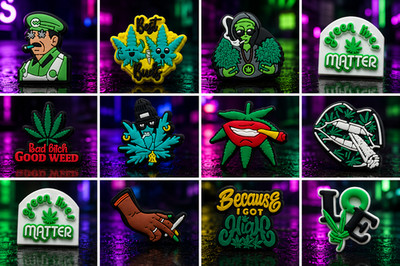 420 Weed Croc Charms Jibbitz Lot Cannabis Stoner Shoe Charms Green Lives Matter