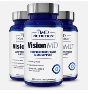 3-Pack 1MD Nutrition Vision MD Eye Vitamin Carmis 30 Softgels, New Supplement US