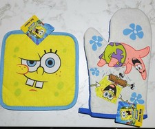 SpongeBob SquarePants Kitchen Set Pot Holder Oven Mitt New Nickelodeon