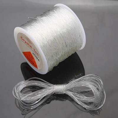 100 Meter Clear Crystal String Stretch Elastic Beading Cord Thread 0.5mm-1mm