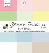 DCWV Single-Sided Cardstock Stack 6"X6" 36/Pkg-Shimmer Pastels Solid, 12 Colors/