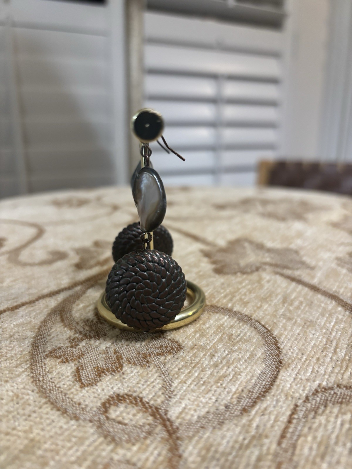 Artisan Abalone Shell Drop Earrings Handmade Brow… - image 2